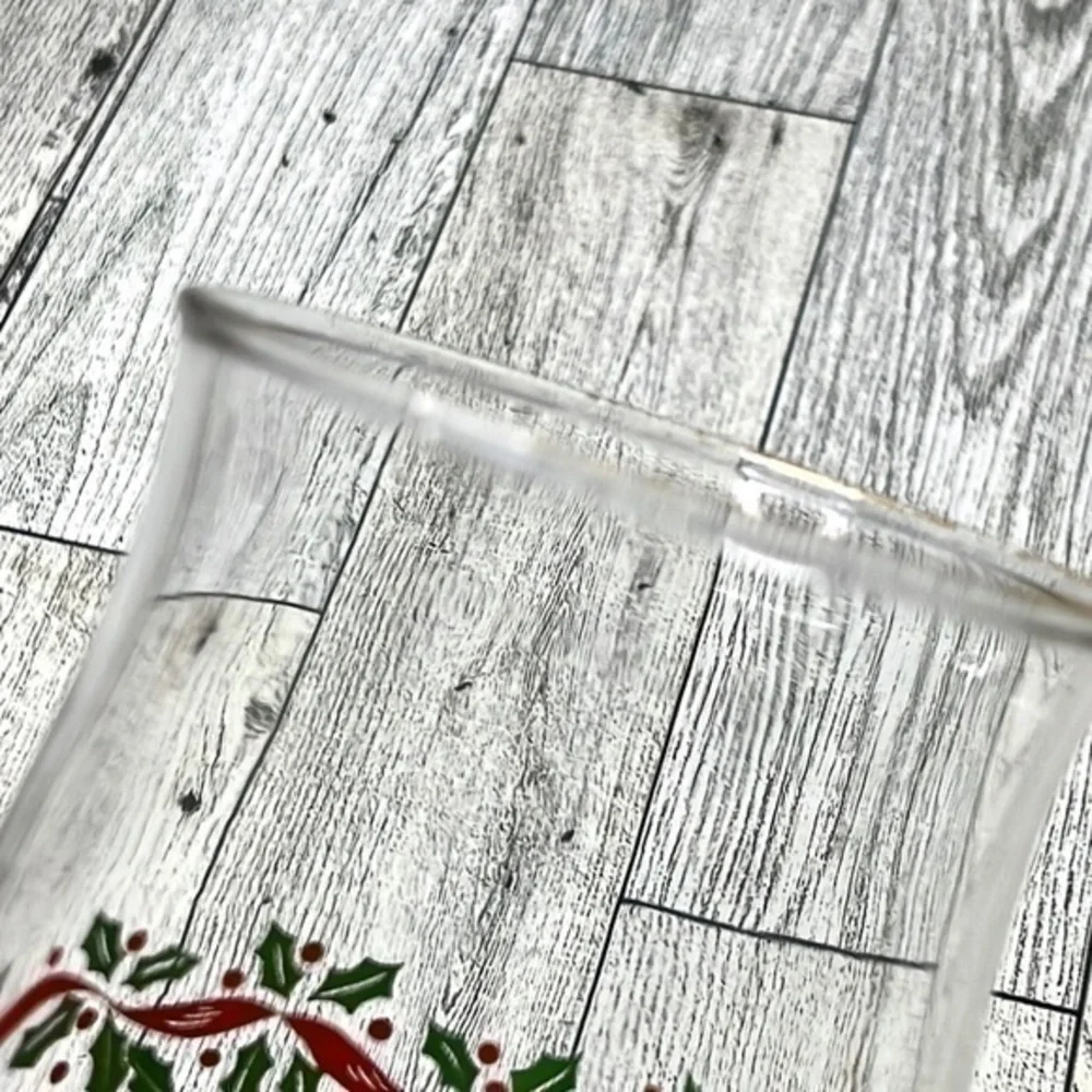 Libbey Holly Berry Gold Rim Glasses Set of 2